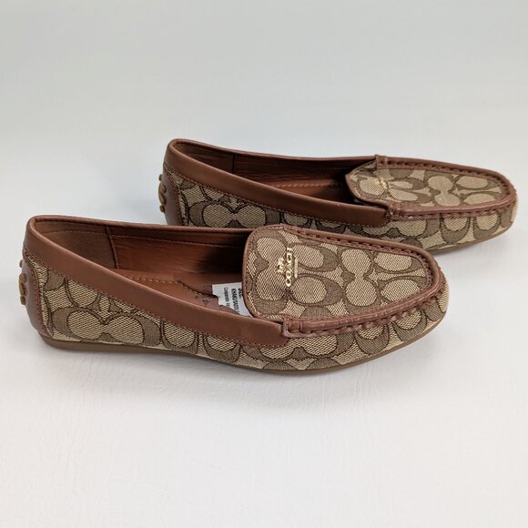 Coach Shoes - Women's Coach Lock Up Driver Loafers Size 6B Brown